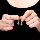 Lattice Teadrop Dangles in 14k Gold
