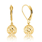 Lattice Ball Dangles in 14k Gold