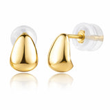 Mini Pebble Earrings in 14k Gold
