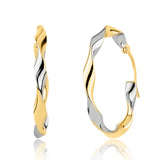 Spira Two-Tone Gold Hoops in 10k Gold
