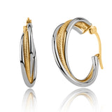 Interlace Two-Tone Gold Hoops in 10k Gold