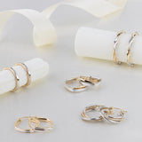 Interlace Two-Tone Gold Hoops in 10k Gold