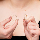 Knurled Solid 10k Gold Hoop Earrings