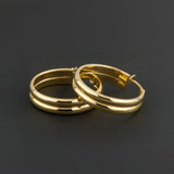 Double Row Solid 10k Gold Hoop Earrings