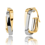 Axis Two-Tone Hoops in 10k Gold