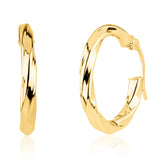 15mm Twisted Solid 10k Gold Hoop Earrings