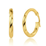 15mm Twisted Solid 10k Gold Hoop Earrings