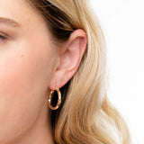 15mm Twisted Solid 10k Gold Hoop Earrings