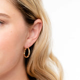 15mm Twisted Solid 10k Gold Hoop Earrings