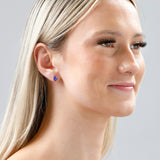 Emerald-Cut Solitaire Gemstone Studs in 14k Gold