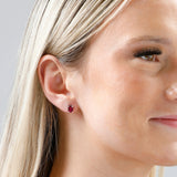 Emerald-Cut Solitaire Gemstone Studs in 14k Gold