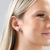 Emerald-Cut Solitaire Gemstone Studs in 14k Gold