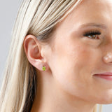 Emerald-Cut Solitaire Gemstone Studs in 14k Gold