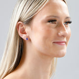Emerald-Cut Solitaire Gemstone Studs in 14k Gold