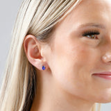 Emerald-Cut Solitaire Gemstone Studs in 14k Gold