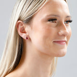 Emerald-Cut Solitaire Gemstone Studs in 14k Gold