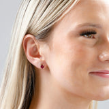 Emerald-Cut Solitaire Gemstone Studs in 14k Gold