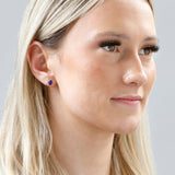 Oval Solitaire Gemstone Studs in 14k Gold