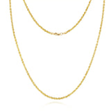 Cortona 2mm Diamond Cut Rope Chain in 14k Gold