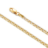 Siena 2.3mm Two-Tone Mariner Chain in 14k Gold