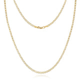 Siena 2.3mm Two-Tone Mariner Chain in 14k Gold