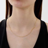 Isola 2.2mm Two-Tone Figaro Chain in 14k Gold