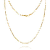 Isola 2.2mm Two-Tone Figaro Chain in 14k Gold