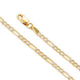 Isola 2.2mm Two-Tone Figaro Chain in 14k Gold