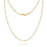 Isola 2.2mm Two-Tone Figaro Chain in 14k Gold