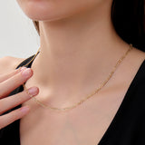 Isola 2.2mm Two-Tone Figaro Chain in 14k Gold