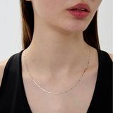 Lucca 2mm Tricolor Mirror Valentino Chain in 14k Gold