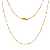 Lucca 2mm Tricolor Mirror Valentino Chain in 14k Gold