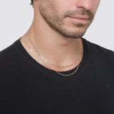 Lucca 2mm Tricolor Mirror Valentino Chain in 14k Gold