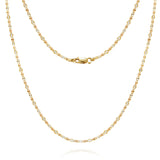 Lucca 2mm Tricolor Mirror Valentino Chain in 14k Gold