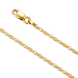 Brera 1.7mm Diamond Cut Tricolor Valentino Chain in 14k Gold