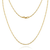 Brera 1.7mm Diamond Cut Tricolor Valentino Chain in 14k Gold