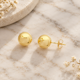 14K Yellow Gold Ball Stud Earrings