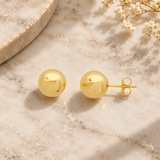 14K Yellow Gold Ball Stud Earrings