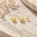 14K Yellow Gold Ball Stud Earrings