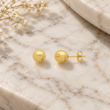 14K Yellow Gold Ball Stud Earrings
