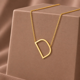 10K Gold Initial Letter Pendant Necklace