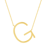 10K Gold Initial Letter Pendant Necklace