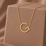 10K Gold Initial Letter Pendant Necklace