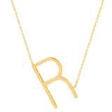 10K Gold Initial Letter Pendant Necklace