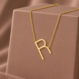 10K Gold Initial Letter Pendant Necklace