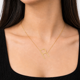 10K Gold Initial Letter Pendant Necklace
