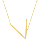 10K Gold Initial Letter Pendant Necklace