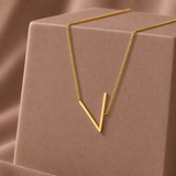 10K Gold Initial Letter Pendant Necklace
