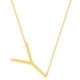 10K Gold Initial Letter Pendant Necklace
