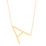 10K Gold Initial Letter Pendant Necklace